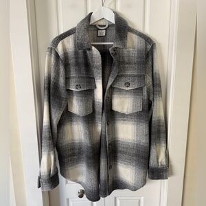 Denver Hayes Plaid Wool Blend Shirt Jacket Shacket | Medium